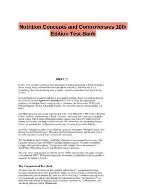 Nutrition Concepts and Controversies 10th Edition Test Bank