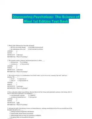 Discovering Psychology: The Science of Mind 1st Edition Test Bank