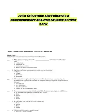 Joint Structure and Function: A Comprehensive Analysis 5th Edition Test Bank