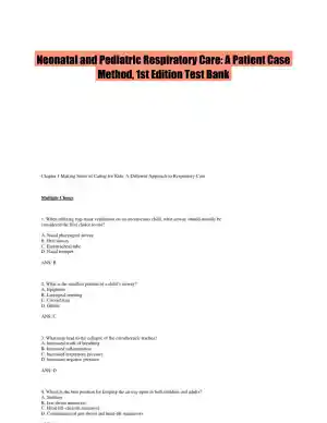 Neonatal and Pediatric Respiratory Care: A Patient Case Method, 1st Edition Test Bank