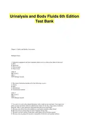 Urinalysis and Body Fluids 6th Edition Test Bank