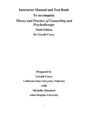 Test Bank For Theory And Practice Of Counseling And Psychotherapy, 9th Edition