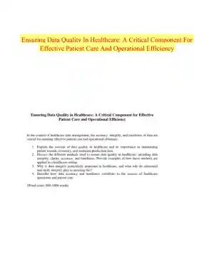 Ensuring Data Quality In Healthcare: A Critical Component For Effective Patient Care And Operational Efficiency