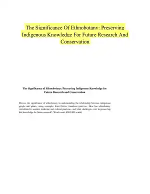 The Significance Of Ethnobotany: Preserving Indigenous Knowledge For Future Research And Conservation