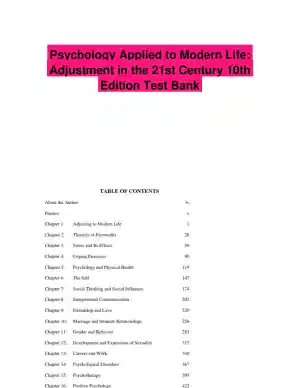 Psychology Applied to Modern Life: Adjustment in the 21st Century 10th Edition Test Bank