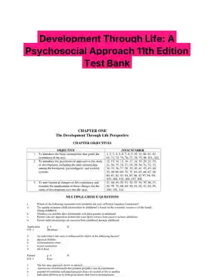Development Through Life: A Psychosocial Approach 11th Edition Test Bank