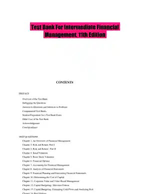 Test Bank For Intermediate Financial Management, 11th Edition