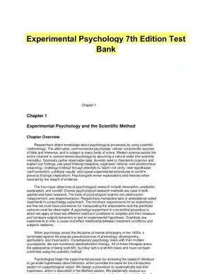 Experimental Psychology 7th Edition Test Bank