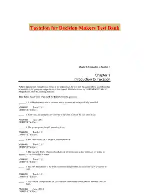 Taxation for Decision Makers Test Bank