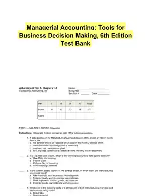Managerial Accounting: Tools for Business Decision Making, 6th Edition Test Bank