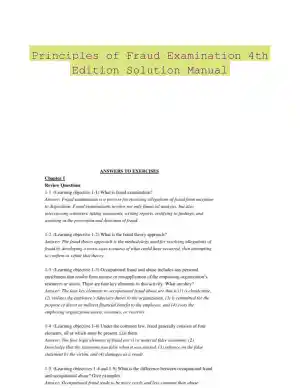 Principles of Fraud Examination 4th Edition Solution Manual