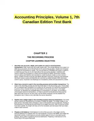 Accounting Principles, Volume 1, 7th Canadian Edition Test Bank