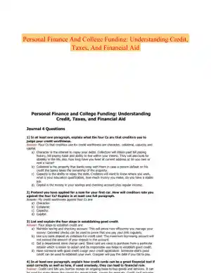 Personal Finance And College Funding: Understanding Credit, Taxes, And Financial Aid