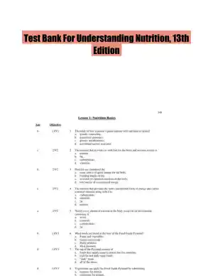 Test Bank For Understanding Nutrition, 13th Edition