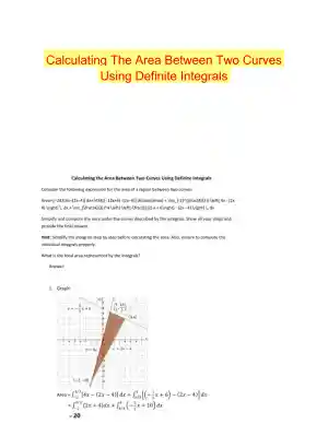 Calculating The Area Between Two Curves Using Definite Integrals