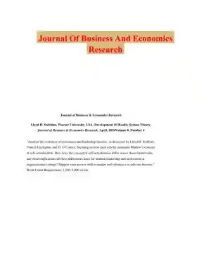 Journal Of Business And Economics Research