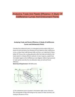 Analyzing Trade And Pareto Efficiency: A Study Of Indifference Curves And Endowment Points