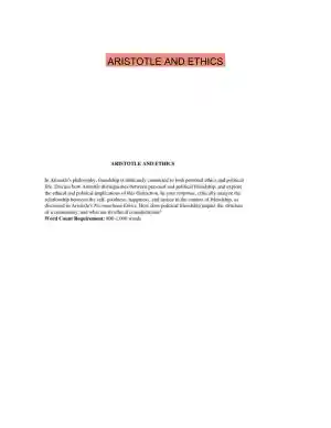 ARISTOTLE AND ETHICS