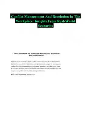 Conflict Management And Resolution In The Workplace: Insights From Real-World Scenarios