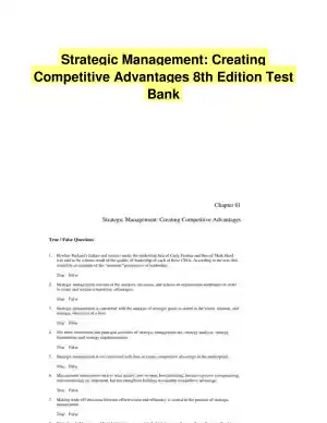 Strategic Management: Creating Competitive Advantages 8th Edition Test Bank