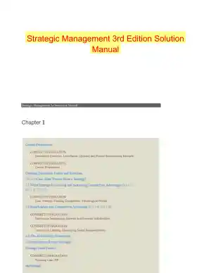 Strategic Management 3rd Edition Solution Manual