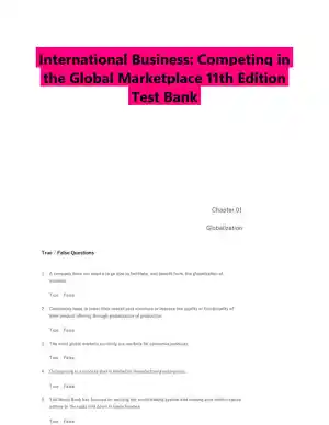 International Business: Competing in the Global Marketplace 11th Edition Test Bank