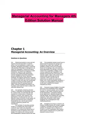 Managerial Accounting for Managers 4th Edition Solution Manual