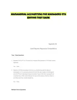 Managerial Accounting for Managers 4th Edition Test Bank