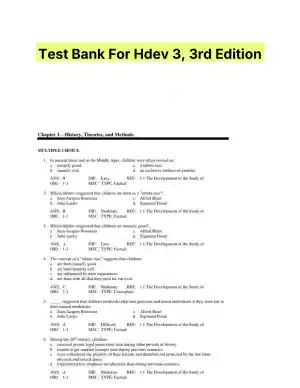 Test Bank For Hdev 3, 3rd Edition