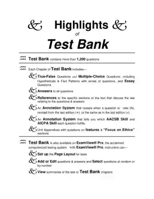 Test Bank For The Legal Environment Of Business: Text And Cases, 9th Edition