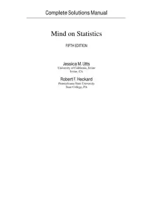 Solution Manual For Mind On Statistics, 5th Edition