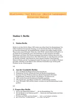 Stationen, 3rd Edition (World Languages) Solution Manual