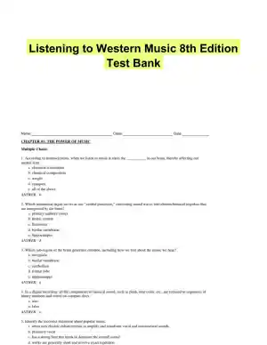 Listening to Western Music 8th Edition Test Bank