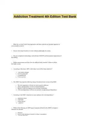Addiction Treatment 4th Edition Test Bank