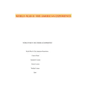 WORLD WAR II: THE AMERICAN EXPERIENCE