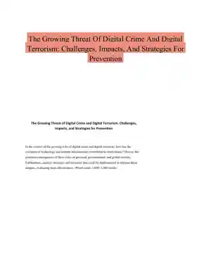 The Growing Threat Of Digital Crime And Digital Terrorism: Challenges, Impacts, And Strategies For Prevention