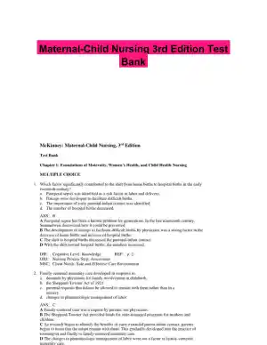 Maternal-Child Nursing 3rd Edition Test Bank
