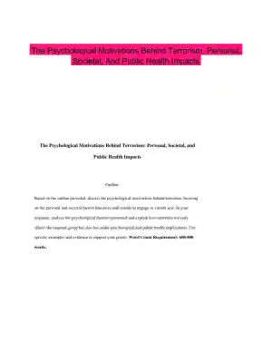 The Psychological Motivations Behind Terrorism: Personal, Societal, And Public Health Impacts