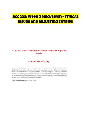 ACC 205: Week 2 Discussion - Ethical Issues and Adjusting Entries