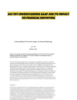 ACC 497 Understanding GAAP and Its Impact on Financial Reporting
