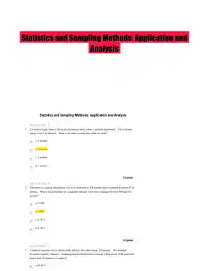 Statistics and Sampling Methods: Application and Analysis