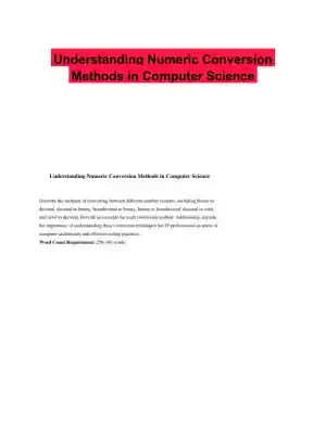 Understanding Numeric Conversion Methods in Computer Science