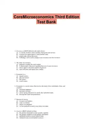 CoreMicroeconomics Third Edition Test Bank
