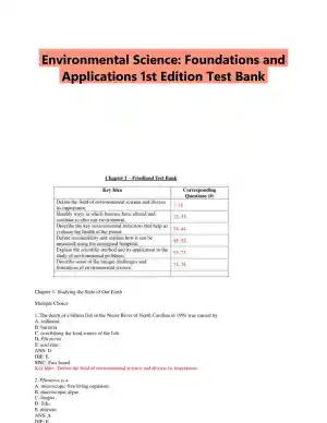 Environmental Science: Foundations and Applications 1st Edition Test Bank