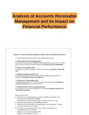 Analysis of Accounts Receivable Management and Its Impact on Financial Performance