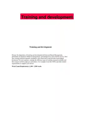 Training and development