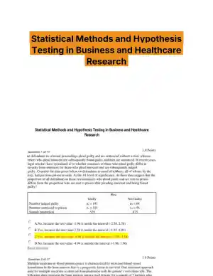 Statistical Methods and Hypothesis Testing in Business and Healthcare Research