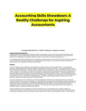 Accounting Skills Showdown: A Reality Challenge for Aspiring Accountants