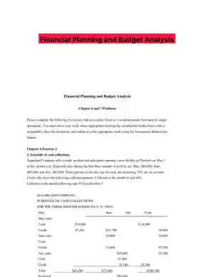 Financial Planning and Budget Analysis