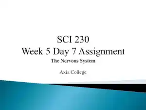 SCI 230 Week 5 Day 7 Assignment: The Nervous System - Axia College